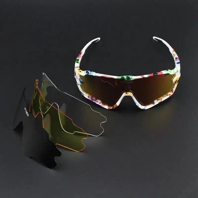 Unisex Stevvex sport cycling sunglasses with sleek design, UV protection, and polarized lenses for outdoor cycling activities.
