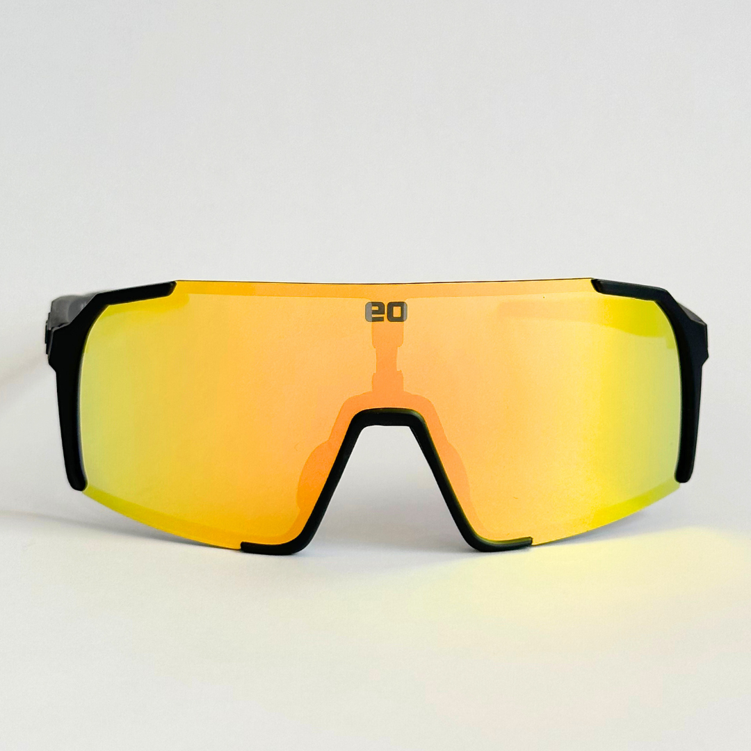 Eastern Outer Uno Mas Photochromic+ small youth sunglasses with black frames and gold accents, designed for stylish sun protection.