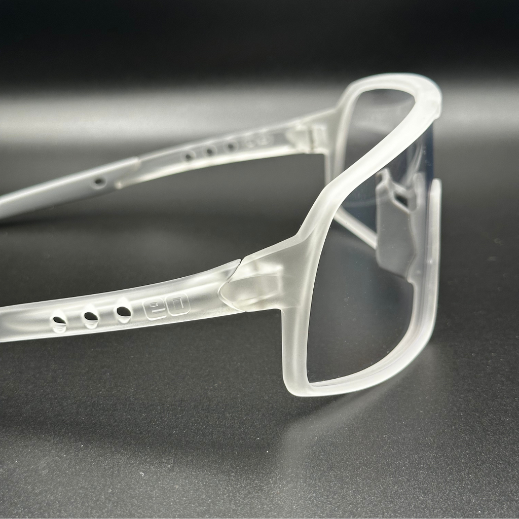 Eastern Outer Mojave sunglasses with photochromic lenses, close-up view showing sleek frame and lens details.