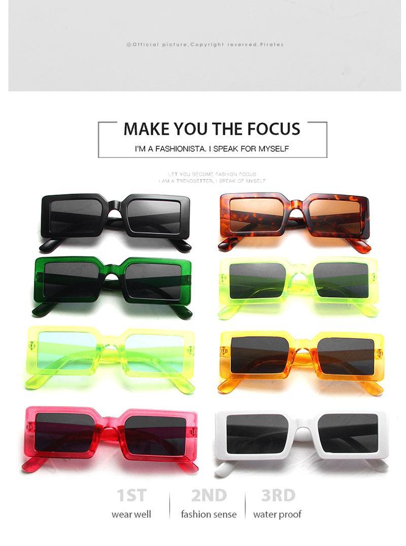 Stevvex Small Retro Rectangle Sunglasses – UV400 Mirror