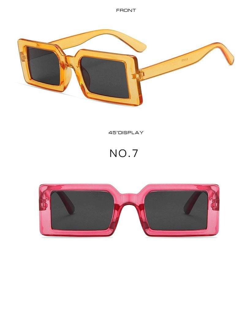 Stevvex Small Retro Rectangle Sunglasses – UV400 Mirror