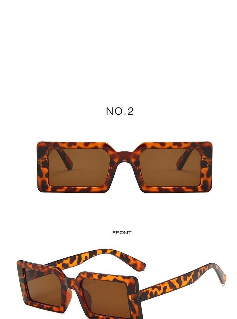 Stevvex Small Retro Rectangle Sunglasses – UV400 Mirror