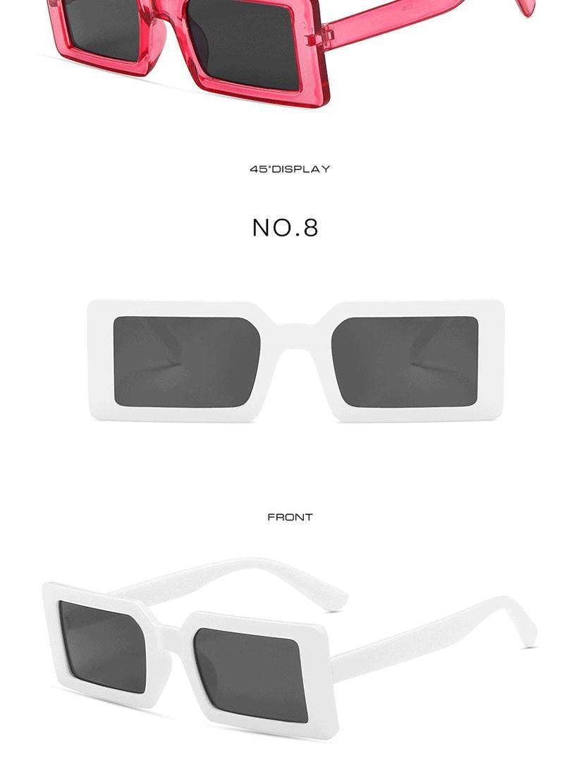 Stevvex Small Retro Rectangle Sunglasses – UV400 Mirror