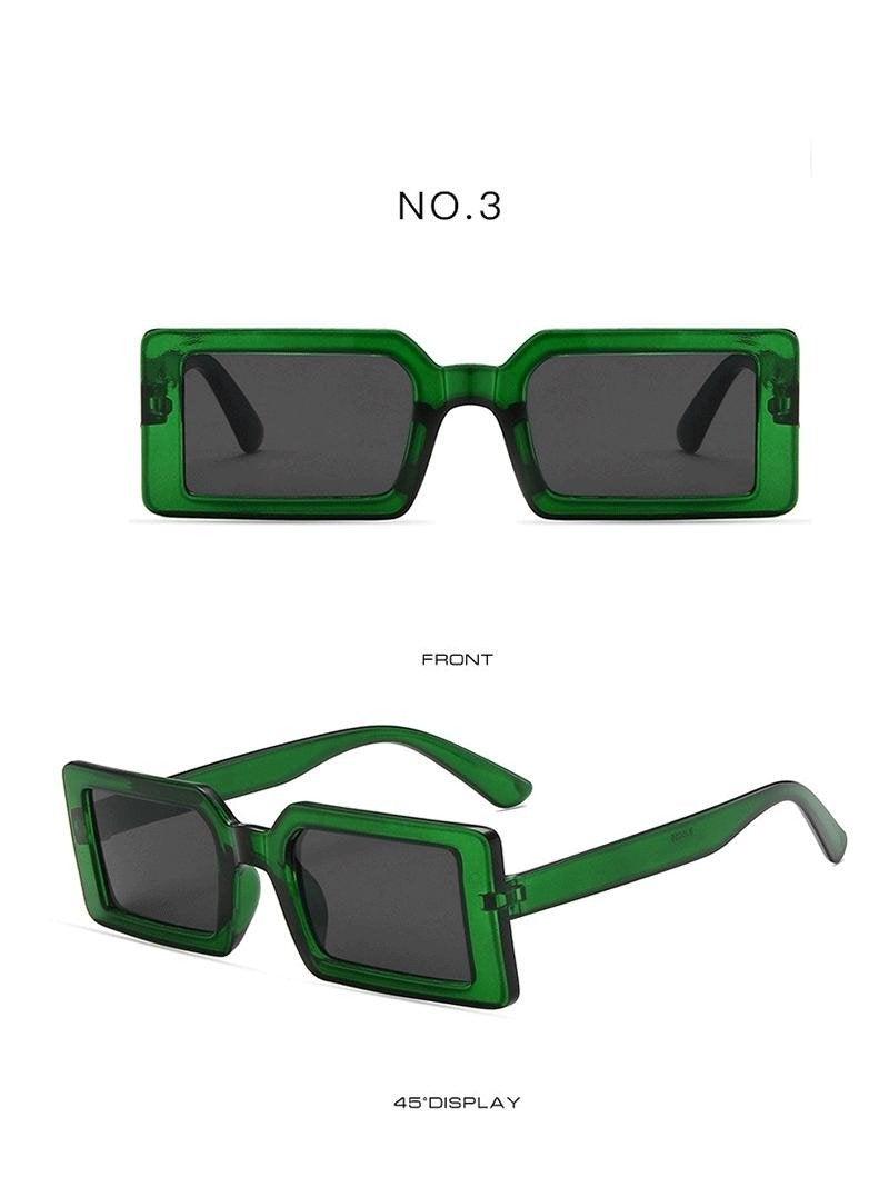 Stevvex Small Retro Rectangle Sunglasses – UV400 Mirror