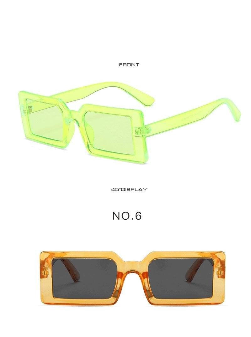 Stevvex Small Retro Rectangle Sunglasses – UV400 Mirror