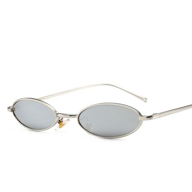 Stevvex Vintage Oval Mirror Sunglasses – Metal Frame UV400