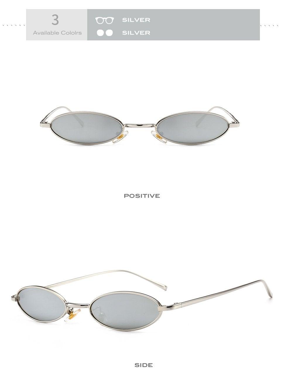 Stevvex Vintage Oval Mirror Sunglasses – Metal Frame UV400