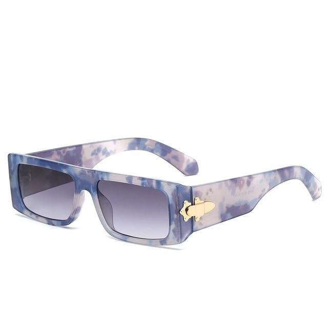 Stevvex Vintage Rectangle Polarized Sunglasses – UV400 Unisex