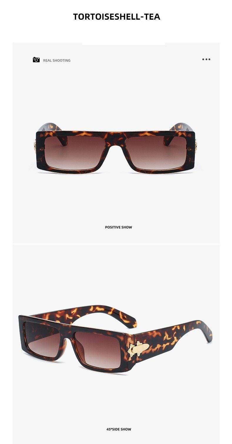 Stevvex Vintage Rectangle Polarized Sunglasses – UV400 Unisex