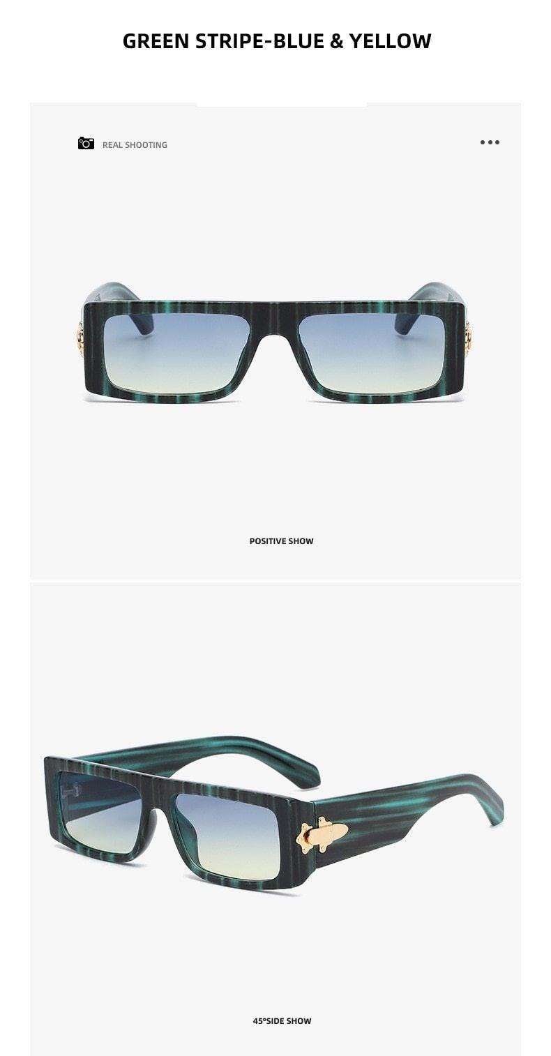Stevvex Vintage Rectangle Polarized Sunglasses – UV400 Unisex