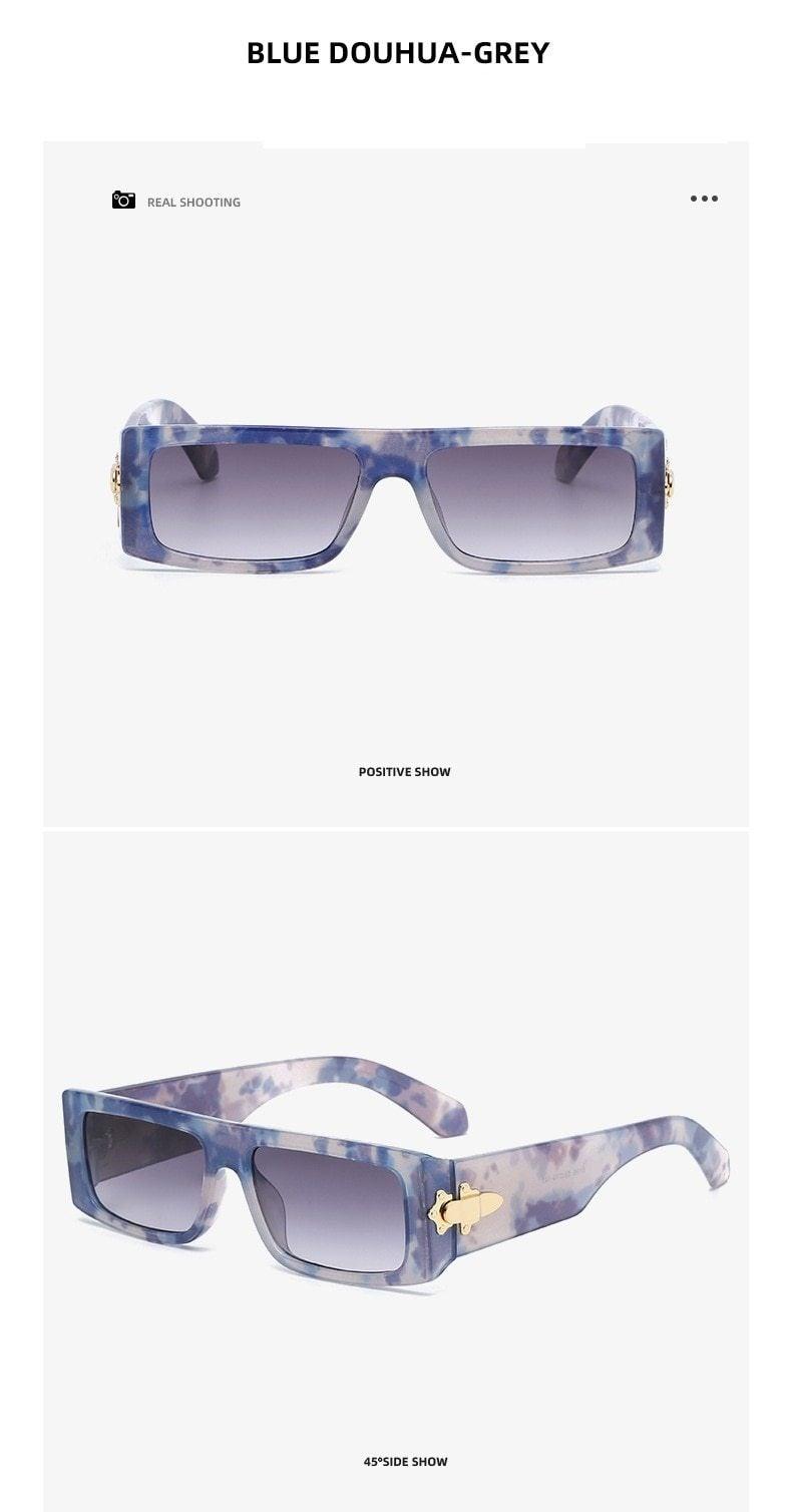 Stevvex Vintage Rectangle Polarized Sunglasses – UV400 Unisex