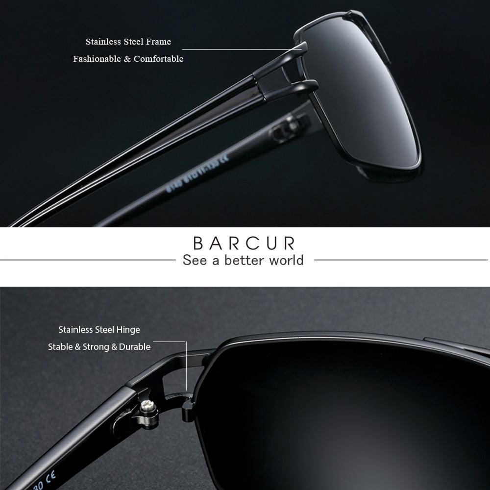 Polarized Square Sunglasses – UV400 Metal Frame Unisex
