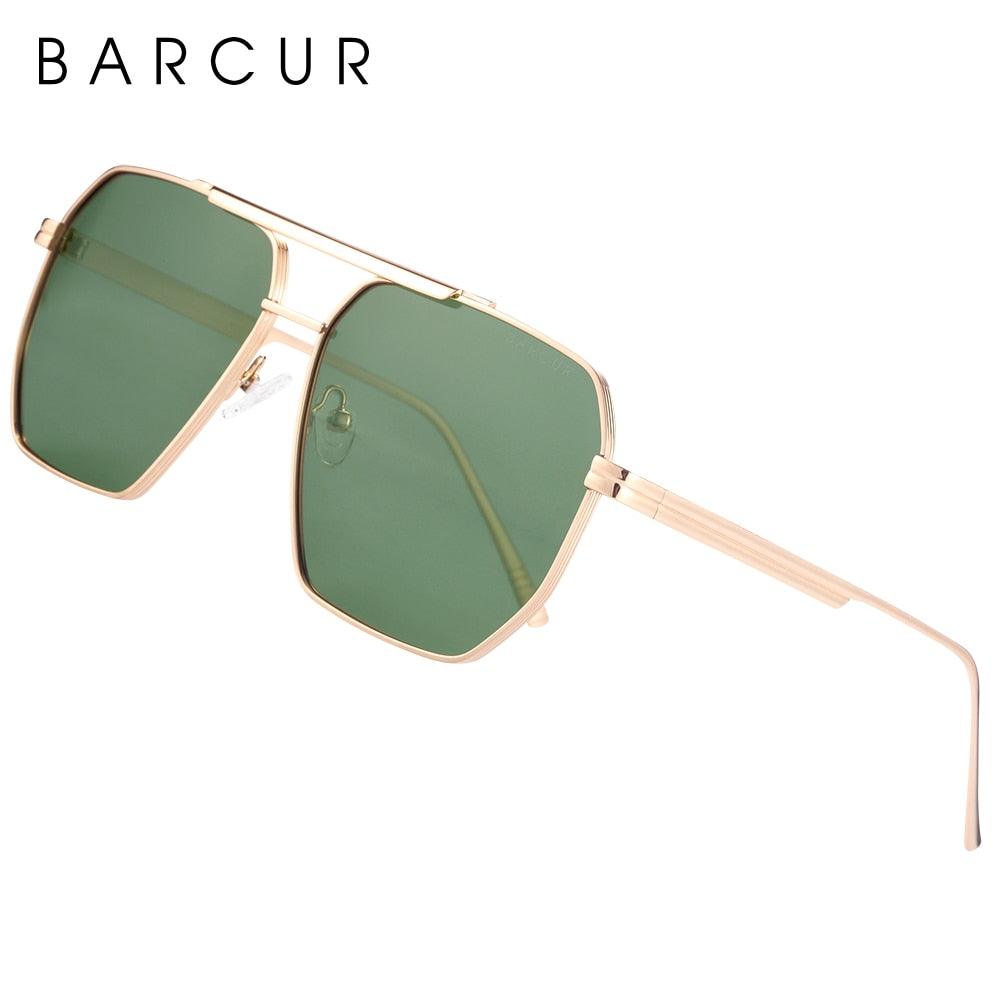 Stevvex luxury aluminum square sunglasses with oversized vintage retro design, UV400 polarized lenses for men.