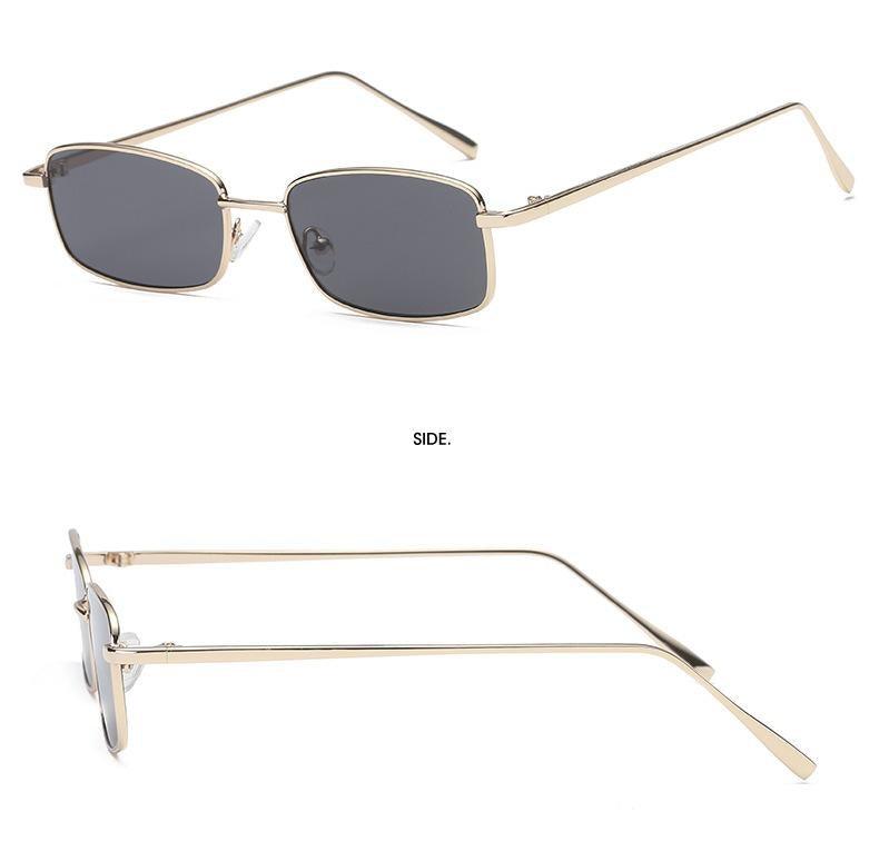 Vintage Stevvex slender square sunglasses with a small frame and high-quality metal design for men.