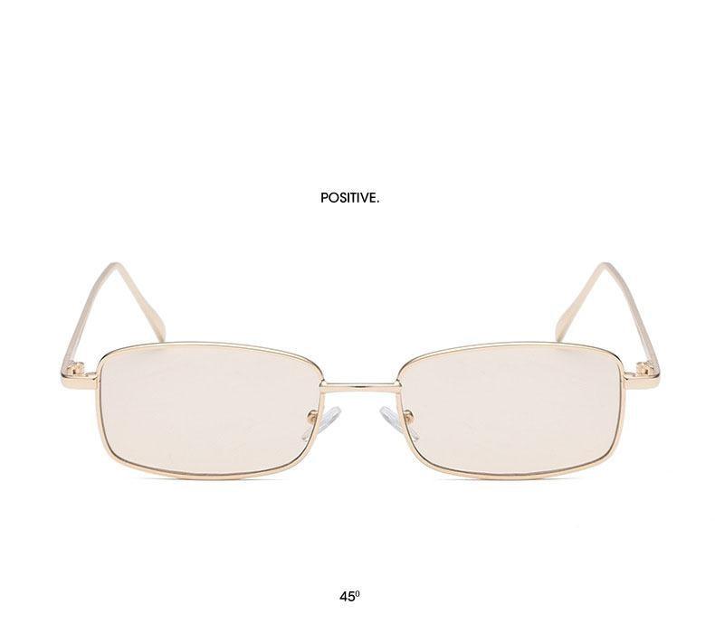 Stevvex vintage slender square sunglasses with small frame, high-quality metal construction, classic design for men.