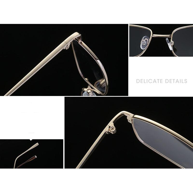 Vintage Slender Square Sunglasses by Stevvex with a high-quality metal frame and classic small, square shape for men.