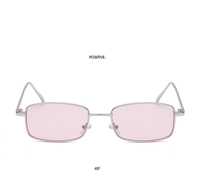 Stevvex vintage slender square sunglasses with a high-quality metal frame, classic small frame design for men.