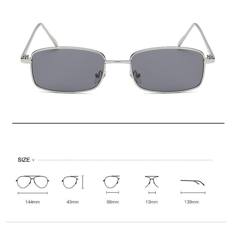 Stevvex vintage slender square sunglasses with small metal frame, classic design, and high-quality construction for men.