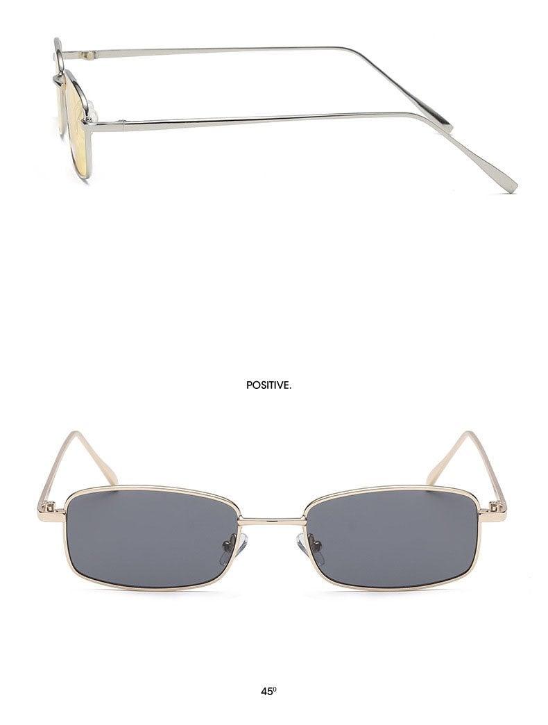 Vintage Stevvex slender square sunglasses with a small frame and high-quality metal design for men.