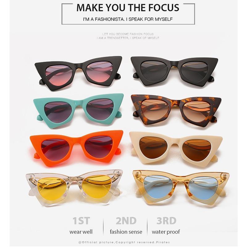 Women's vintage retro cat eye sunglasses by Stevvex featuring classic square-shaped glasses with a trendy, fashionable design.