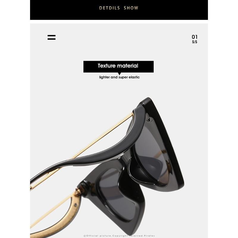 Women's vintage retro cat eye sunglasses by Stevvex with square frames, stylish, fashionable, perfect for street style and sunny days.