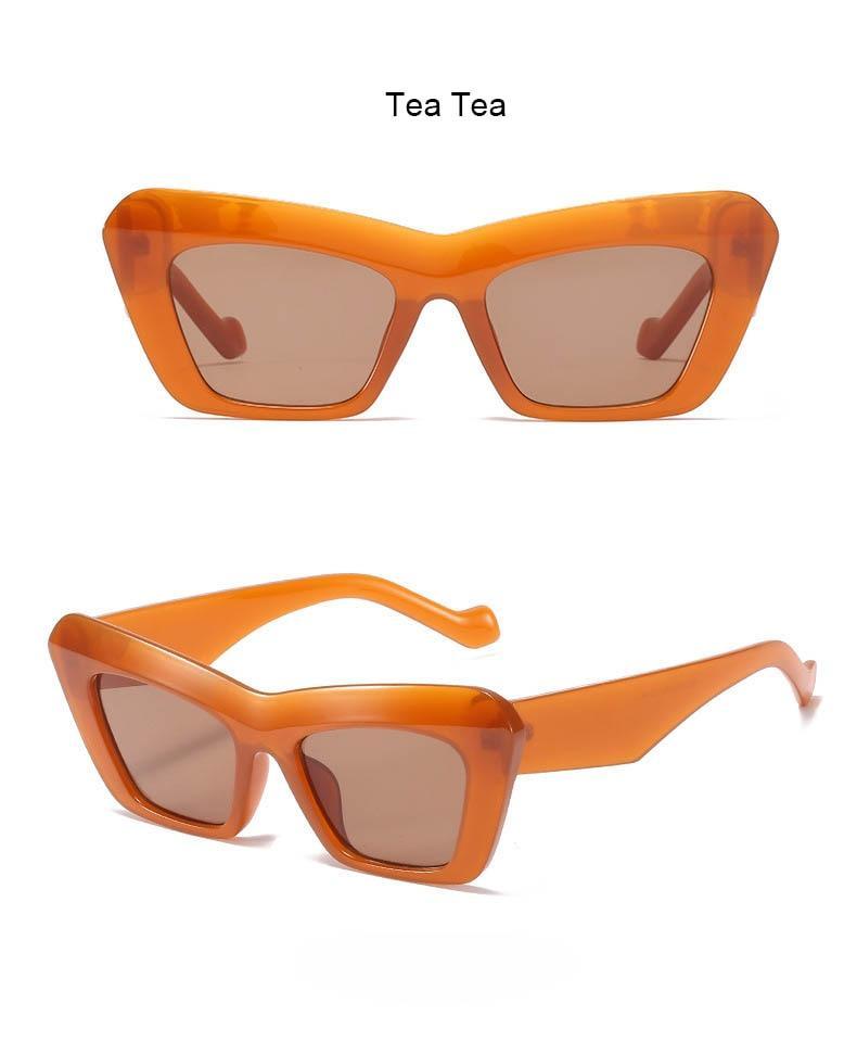 Stevvex Vintage Oversized Square Cat Eye Sunglasses – UV400 Polarized
