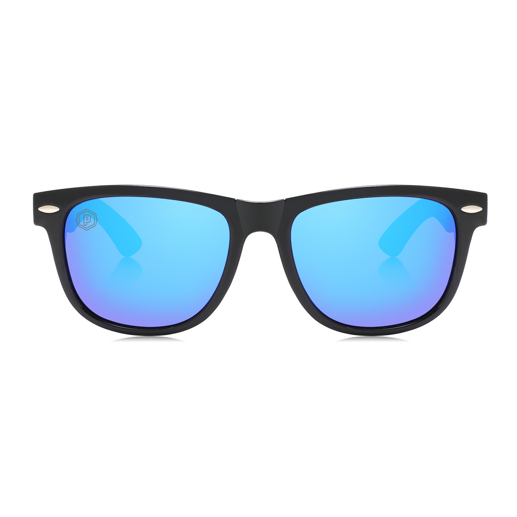Violet Magnolias handmade recycled wooden sunglasses by Papago featuring violet-tinted lenses and natural wooden frame.