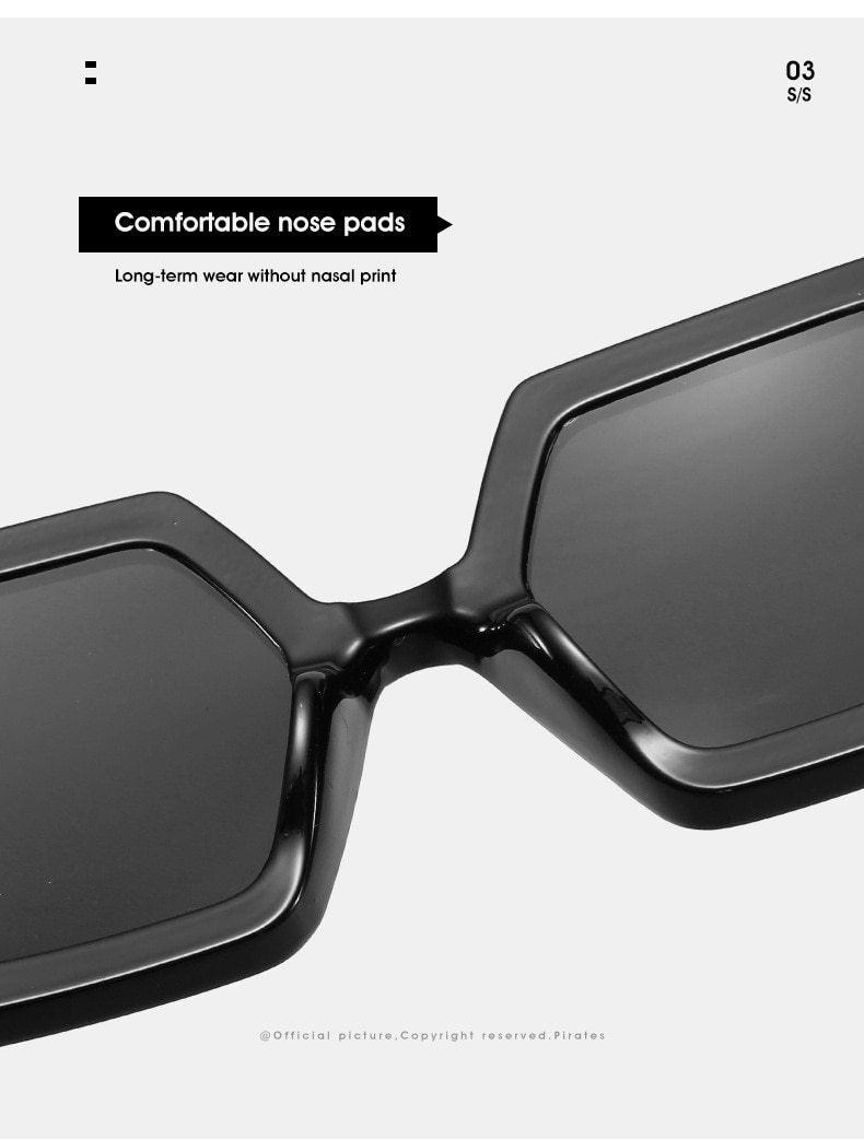 Stevvex Oversized Square Sunglasses – UV400 with Eyeglass Chain