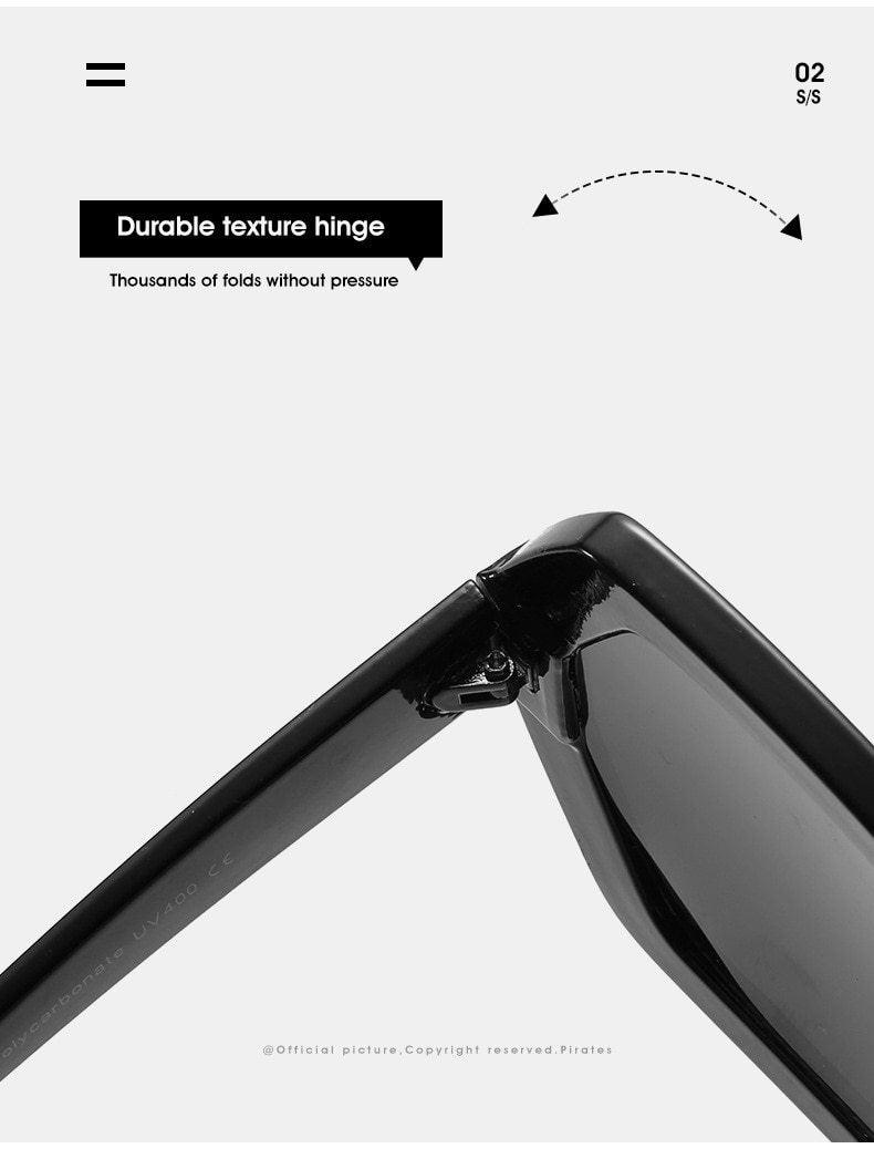 Stevvex Oversized Square Sunglasses – UV400 with Eyeglass Chain
