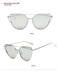Stevvex Cat Eye Mirror Sunglasses – UV400 Women’s Metal Frame