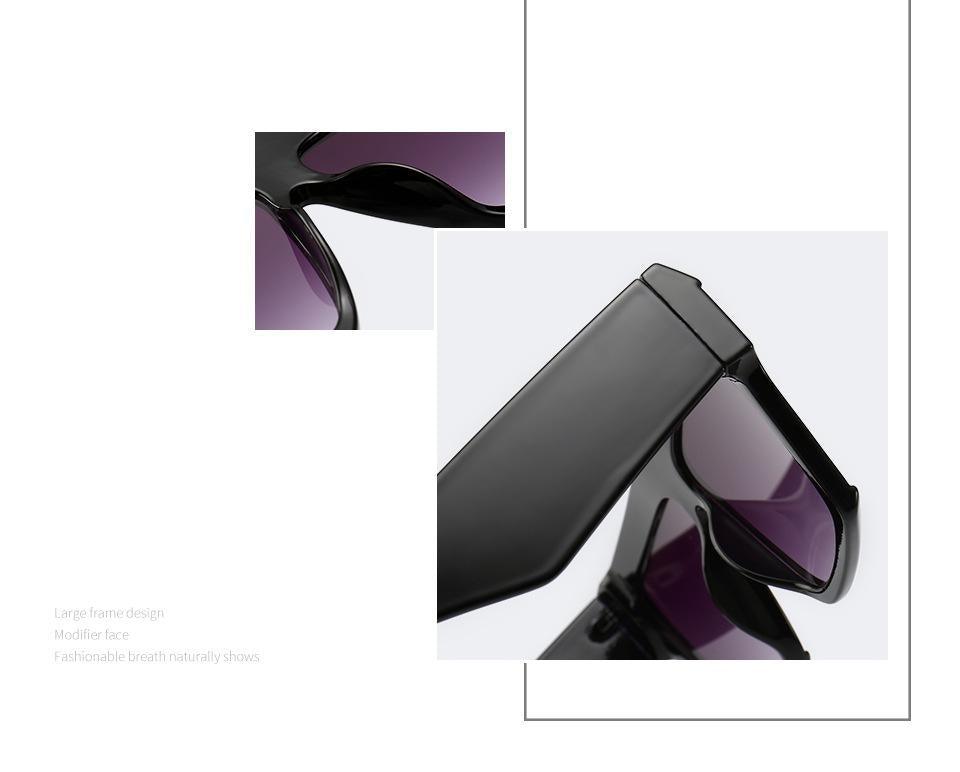 Stevvex Oversized Flat Top Square Sunglasses – Retro 80s UV400