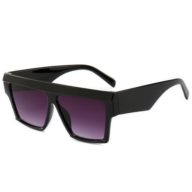 Stevvex Oversized Flat Top Square Sunglasses – Retro 80s UV400