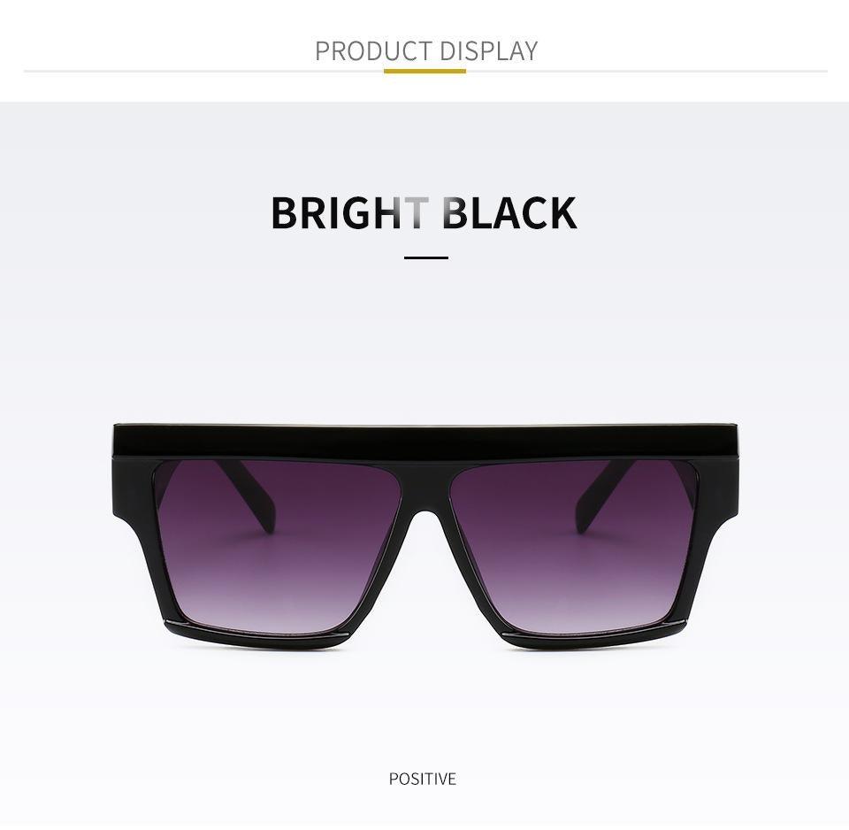 Stevvex Oversized Flat Top Square Sunglasses – Retro 80s UV400
