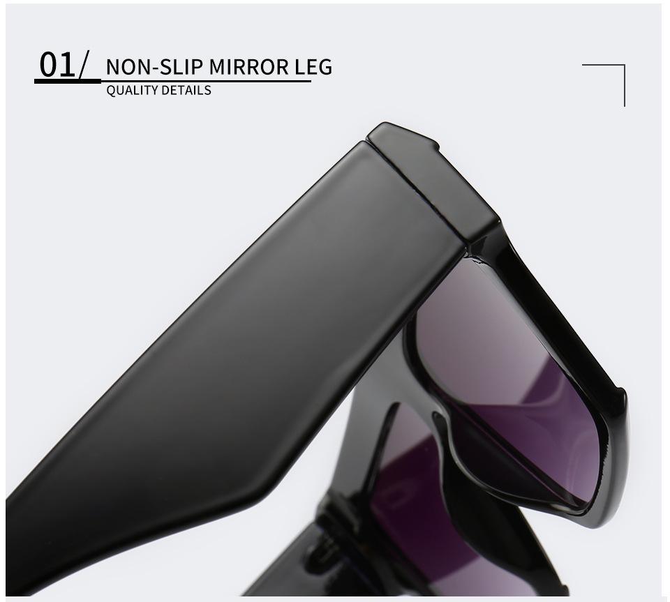Stevvex Oversized Flat Top Square Sunglasses – Retro 80s UV400