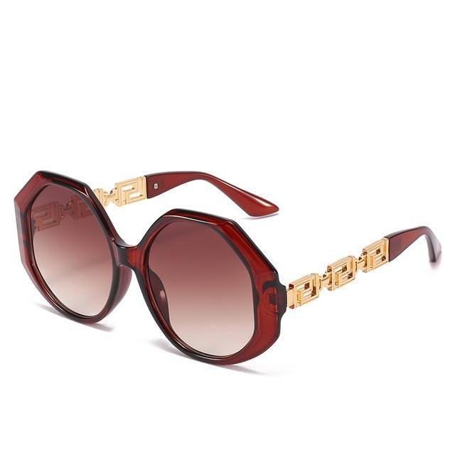 Stevvex Large Hexagon Sunglasses – UV400 HD Lens Women