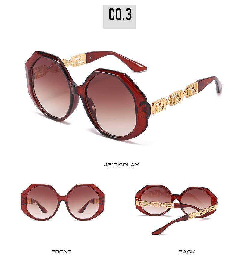 Stevvex Large Hexagon Sunglasses – UV400 HD Lens Women