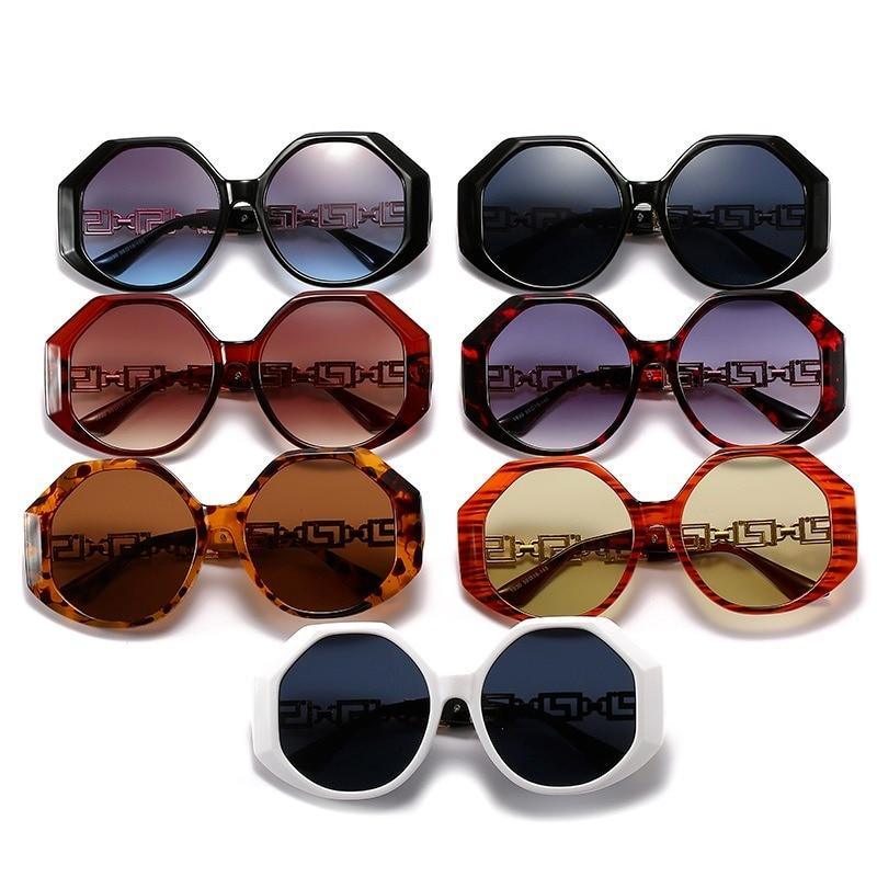 Stevvex Large Hexagon Sunglasses – UV400 HD Lens Women