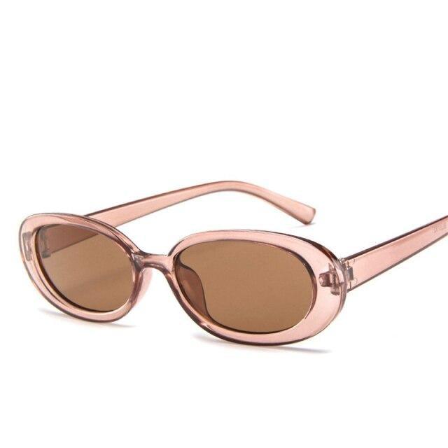 Stevvex Retro Skinny Oval Sunglasses – UV400 90s Slim Style