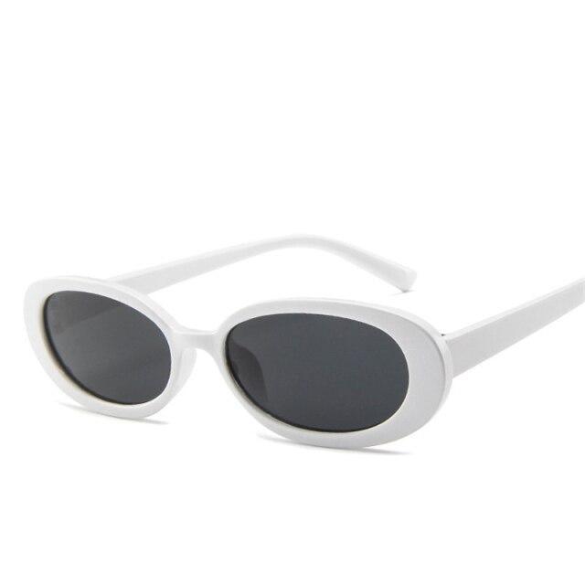 Stevvex Retro Skinny Oval Sunglasses – UV400 90s Slim Style
