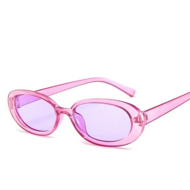 Stevvex Retro Skinny Oval Sunglasses – UV400 90s Slim Style