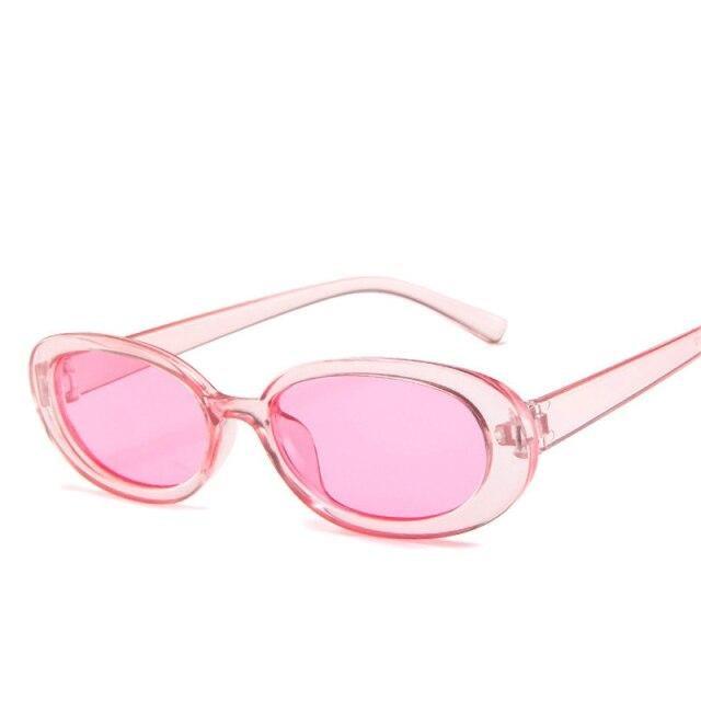Stevvex Retro Skinny Oval Sunglasses – UV400 90s Slim Style