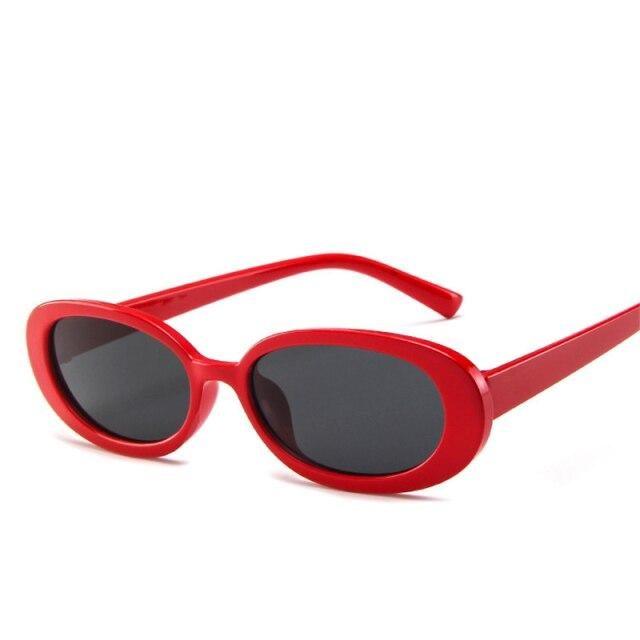 Stevvex Retro Skinny Oval Sunglasses – UV400 90s Slim Style