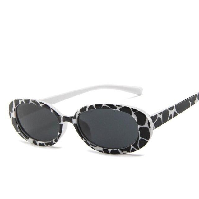 Stevvex Retro Skinny Oval Sunglasses – UV400 90s Slim Style