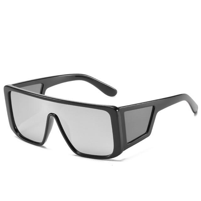 Stevvex Oversized Flat Top Square Sunglasses – Colorful UV400