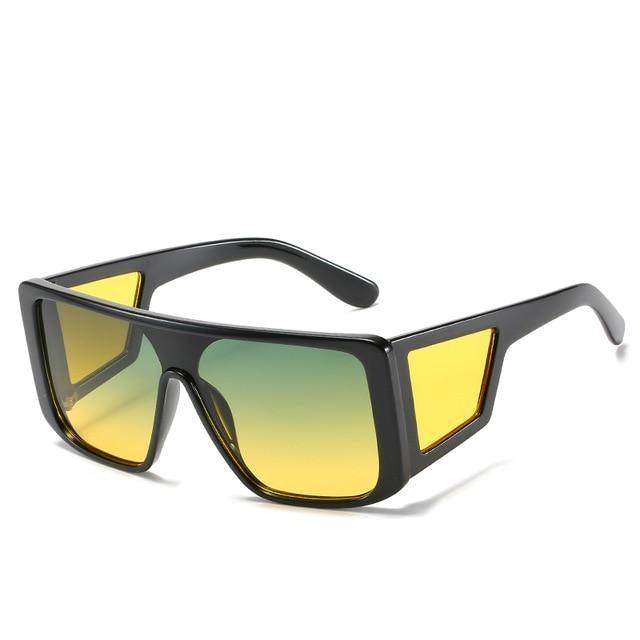 Stevvex Oversized Flat Top Square Sunglasses – Colorful UV400
