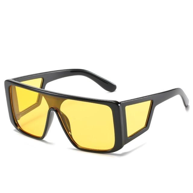 Stevvex Oversized Flat Top Square Sunglasses – Colorful UV400