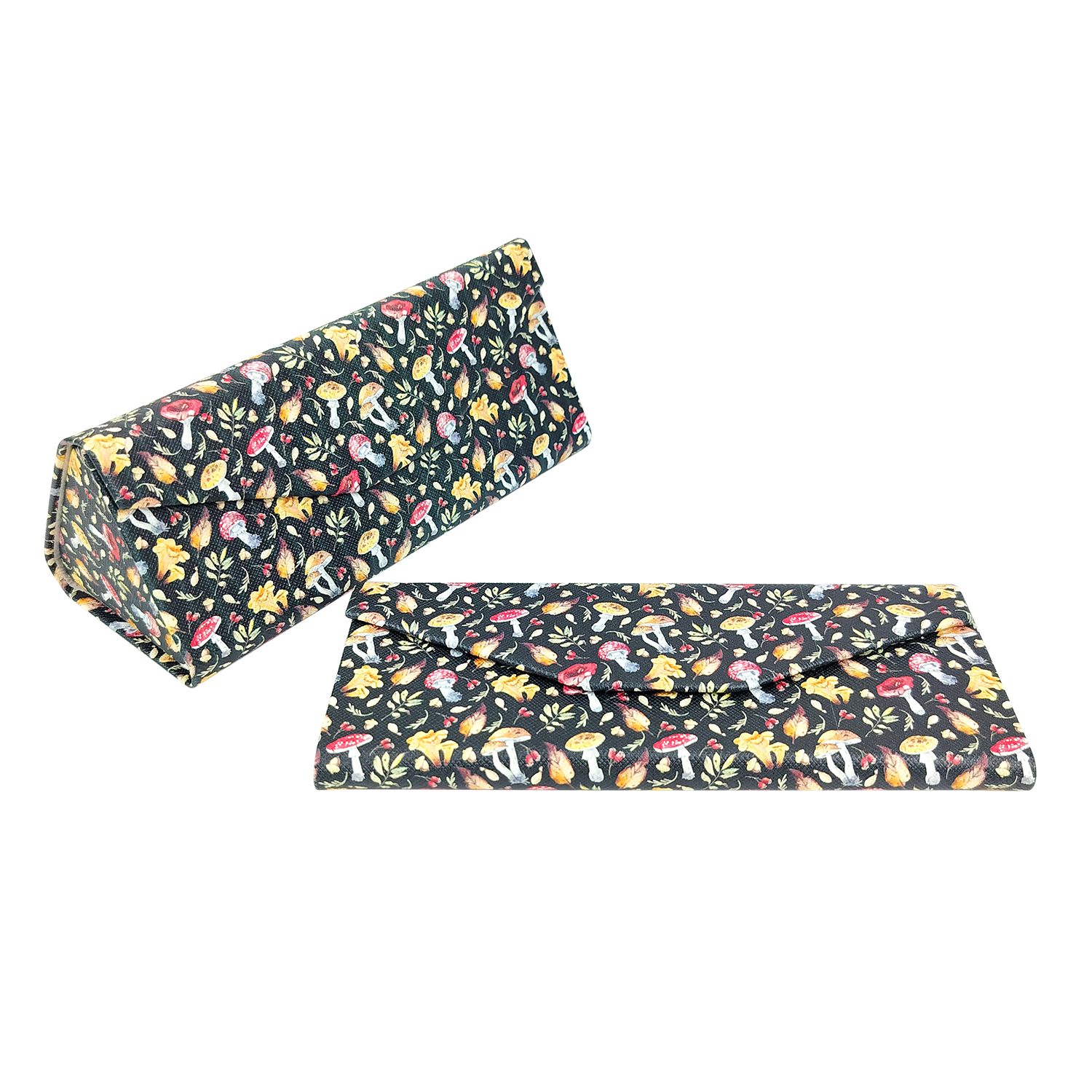 Woodland Mushroom Print Vegan Leather Glasses Case