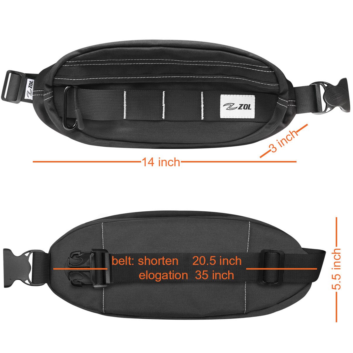 Zol Tactical Waist Bag – Multi-Pocket Fanny Pack for Sunglass Storage